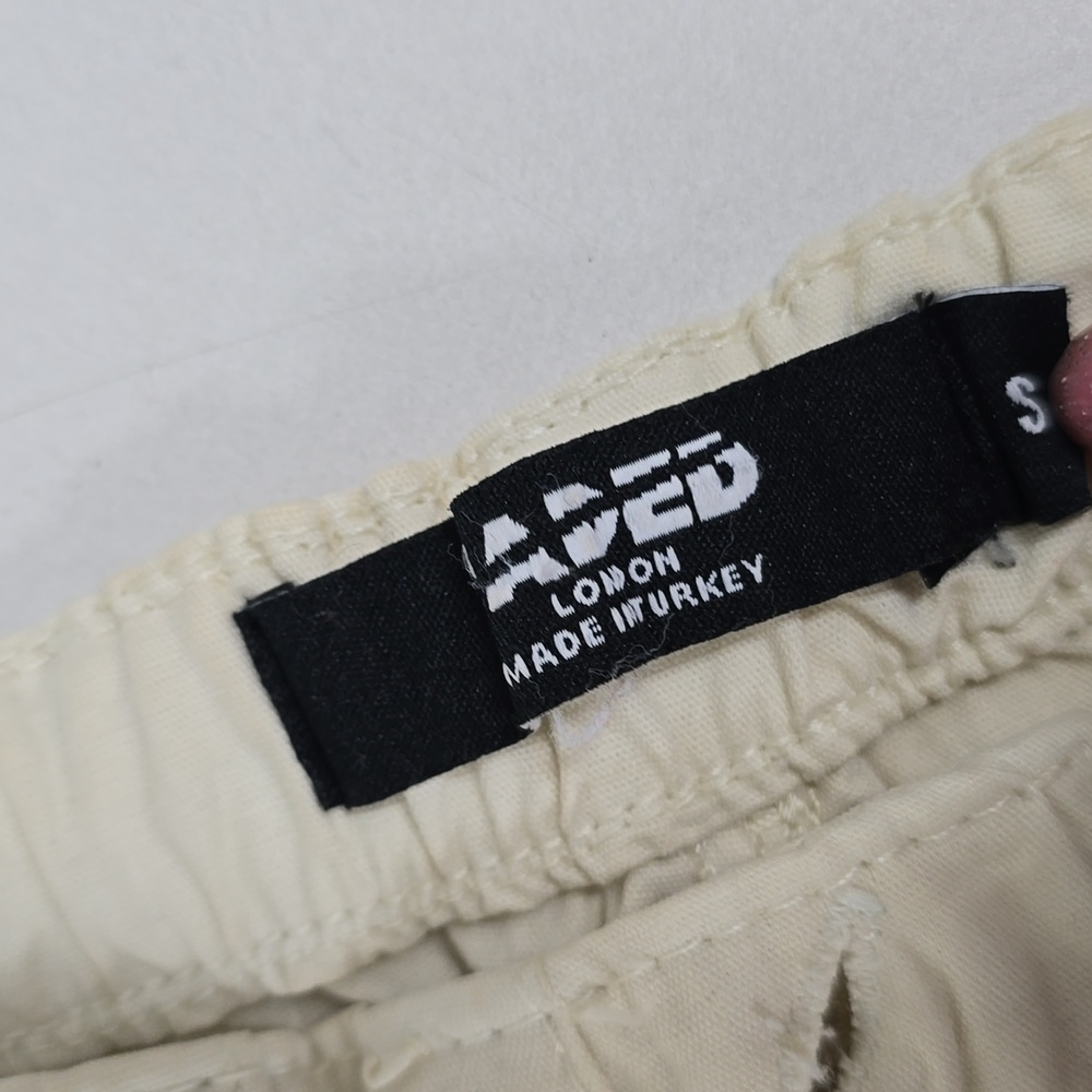 Jaded London Pants Mens S Beige Baggy Utility Cargo Parachute Paratrooper - Picture 7 of 11